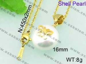  SS Shell Pearl Pendant - KP41925-K