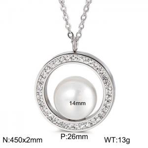 Stainless Steel Stone & Crystal Pendant - KP41927-K