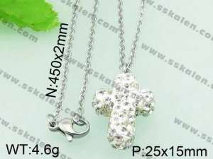 Stainless Steel Stone & Crystal Pendant - KP41952-Z