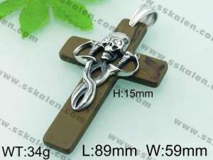 Stainless Steel Cross Pendant  - KP42890-BD