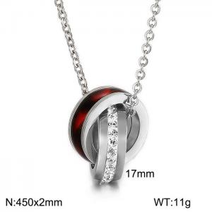 Stainless Steel Stone & Crystal Pendant - KP43727-K