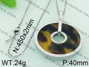 Stainless Steel Stone & Crystal Pendant - KP43829-K