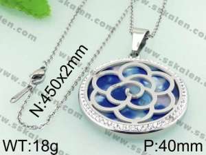 Stainless Steel Stone & Crystal Pendant - KP43865-K