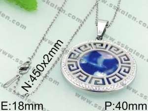 Stainless Steel Stone & Crystal Pendant - KP43867-K