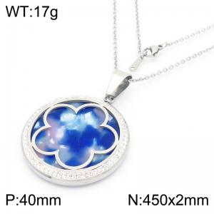 Stainless Steel Stone & Crystal Pendant - KP43872-K