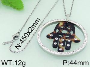 Stainless Steel Stone & Crystal Pendant - KP43918-K