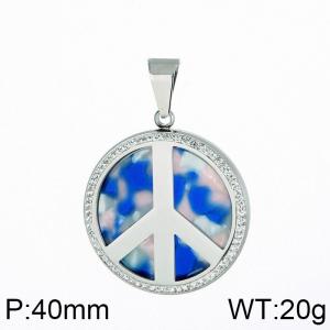 Stainless Steel Stone & Crystal Pendant - KP43981-K