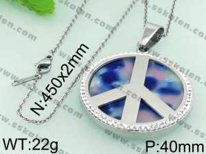 Stainless Steel Stone & Crystal Pendant - KP43984-K