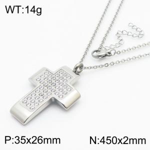 Stainless Steel Stone & Crystal Pendant - KP44151-K