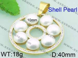 SS Shell Pearl Pendant - KP44372-K