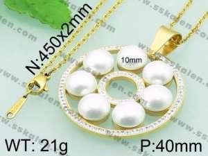 SS Shell Pearl Pendant - KP44373-K