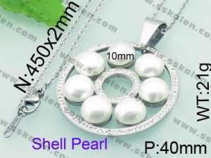 SS Shell Pearl Pendant - KP44374-K