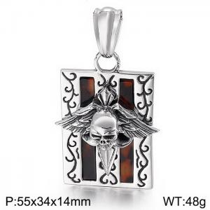 Stainless Skull Pendants - KP44399-BD