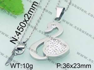 Stainless Steel Stone & Crystal Pendant - KP44404-K-