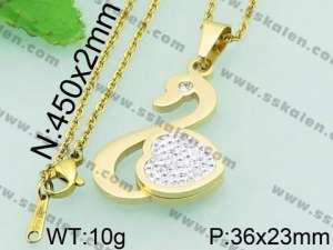 Stainless Steel Stone & Crystal Pendant - KP44405-K