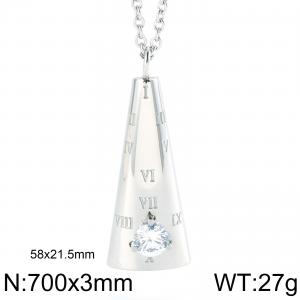 Stainless Steel Stone & Crystal Pendant - KP44477-K