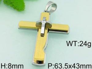 Stainless Steel Cross Pendant - KP44482-KL