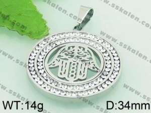 Stainless Steel Stone & Crystal Pendant - KP44600-K