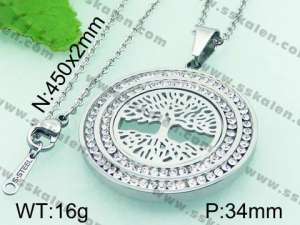 Stainless Steel Stone & Crystal Pendant - KP44703-K