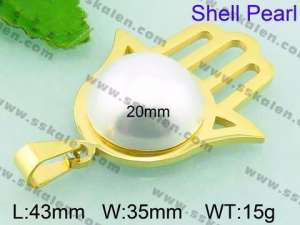 SS Shell Pearl Pendant - KP44844-K