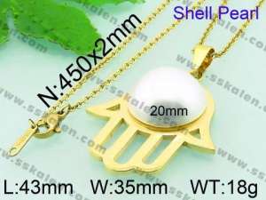 SS Shell Pearl Pendant - KP44845-K