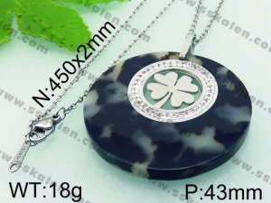 Stainless Steel Stone & Crystal Pendant - KP44864-K