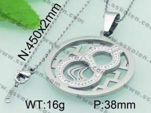 Stainless Steel Stone & Crystal Pendant - KP44932-K