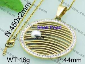 SS Shell Pearl Pendant - KP44936-K