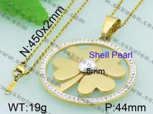 SS Shell Pearl Pendant - KP44938-K