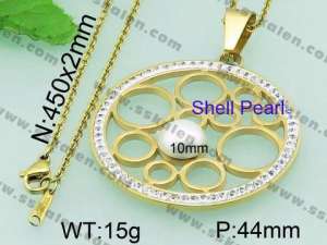SS Shell Pearl Pendant - KP44940-K