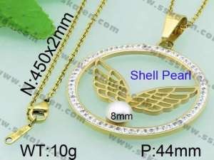 SS Shell Pearl Pendant - KP44948-K