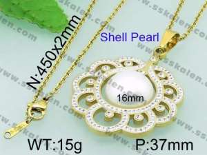 SS Shell Pearl Pendant - KP44952-K
