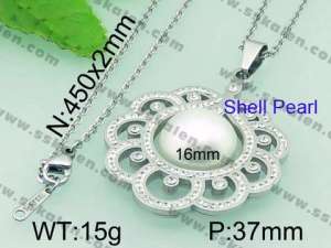 SS Shell Pearl Pendant - KP44954-K