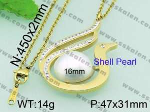SS Shell Pearl Pendant - KP44956-K