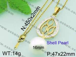 SS Shell Pearl Pendant - KP44964-K