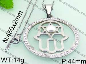 Stainless Steel Stone & Crystal Pendant - KP45159-K