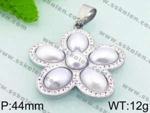 Stainless Steel Stone & Crystal Pendant - KP45169-K