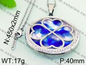 Stainless Steel Stone & Crystal Pendant - KP45422-K