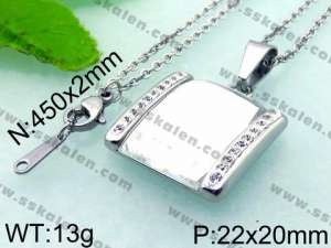 Stainless Steel Stone & Crystal Pendant - KP45431-K