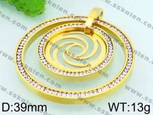 Stainless Steel Stone & Crystal Pendant - KP45586-K
