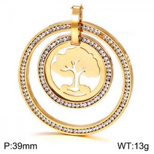 Stainless Steel Stone & Crystal Pendant - KP45590-K