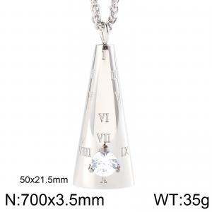 Stainless Steel Stone & Crystal Pendant - KP45600-K