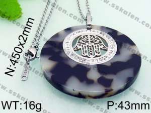 Stainless Steel Stone & Crystal Pendant - KP45800-K