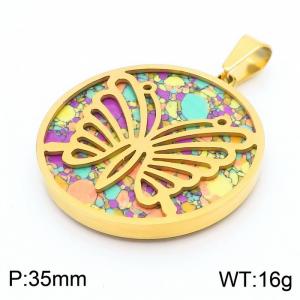 Stainless Steel Gold-plating Pendant - KP45853-K