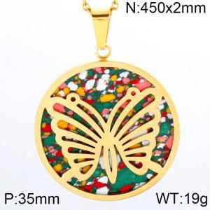 Stainless Steel Gold-plating Pendant - KP46063-K