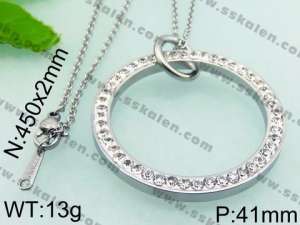 Stainless Steel Stone & Crystal Pendant - KP46422-K