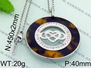 Stainless Steel Stone & Crystal Pendant - KP47008-K