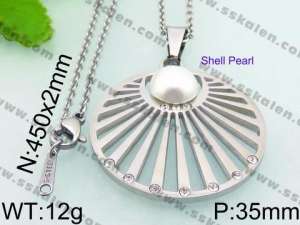 SS Shell Pearl Pendant - KP47042-K