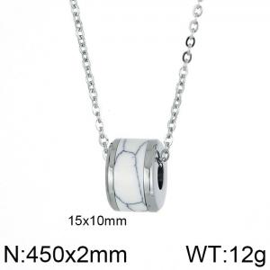 Stainless Steel Stone & Crystal Pendant - KP48062-K