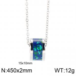 Stainless Steel Stone & Crystal Pendant - KP48064-K